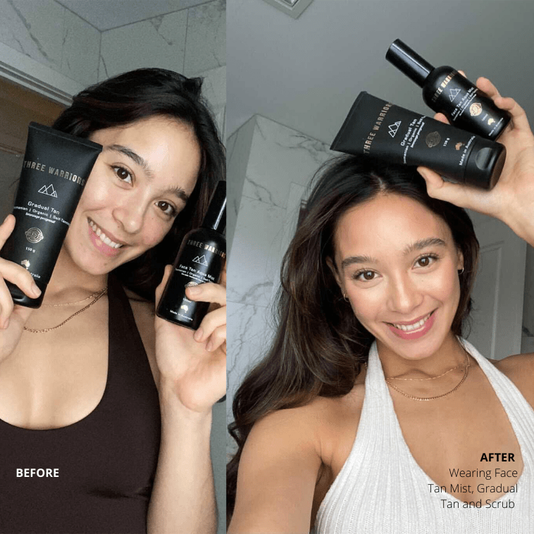 Summer Essentials Pack | Three Warriors | Unlock a sun-soaked vacation glow with this easy three-step routine.