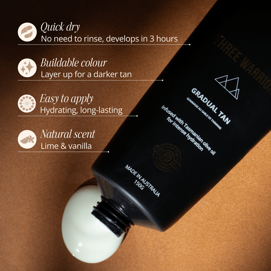 Summer Essentials Pack | Three Warriors | Unlock a sun-soaked vacation glow with this easy three-step routine.