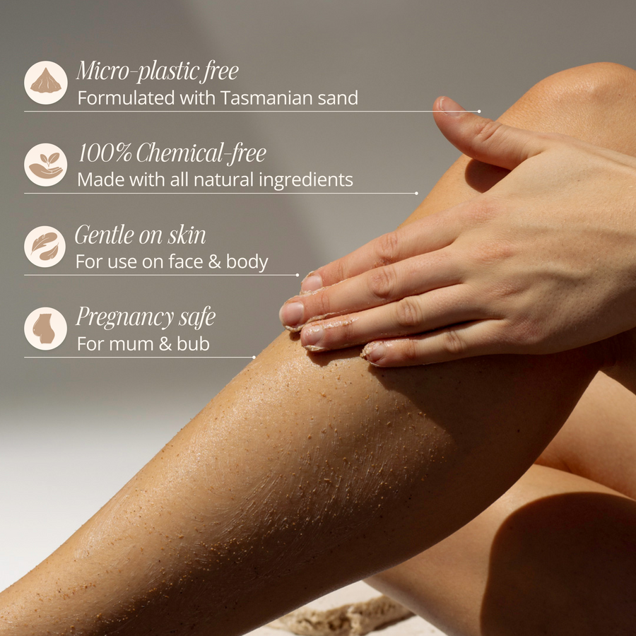 Exfoliating Tasmanian Sand Scrub | Three Warriors | Natural Body Polish 