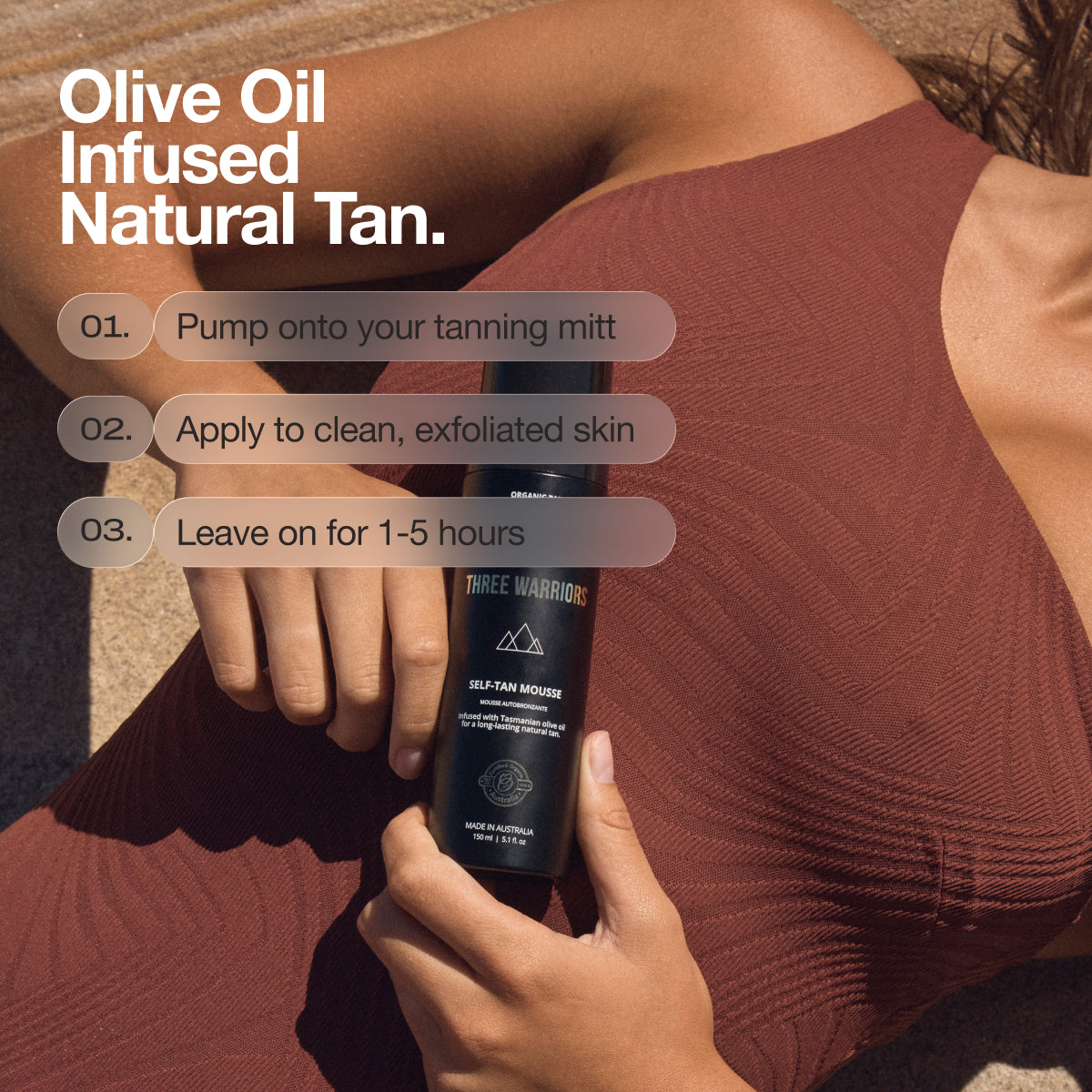 Self-Tan Mousse | Three Warriors | Streak & Orange Free Organic Tan
