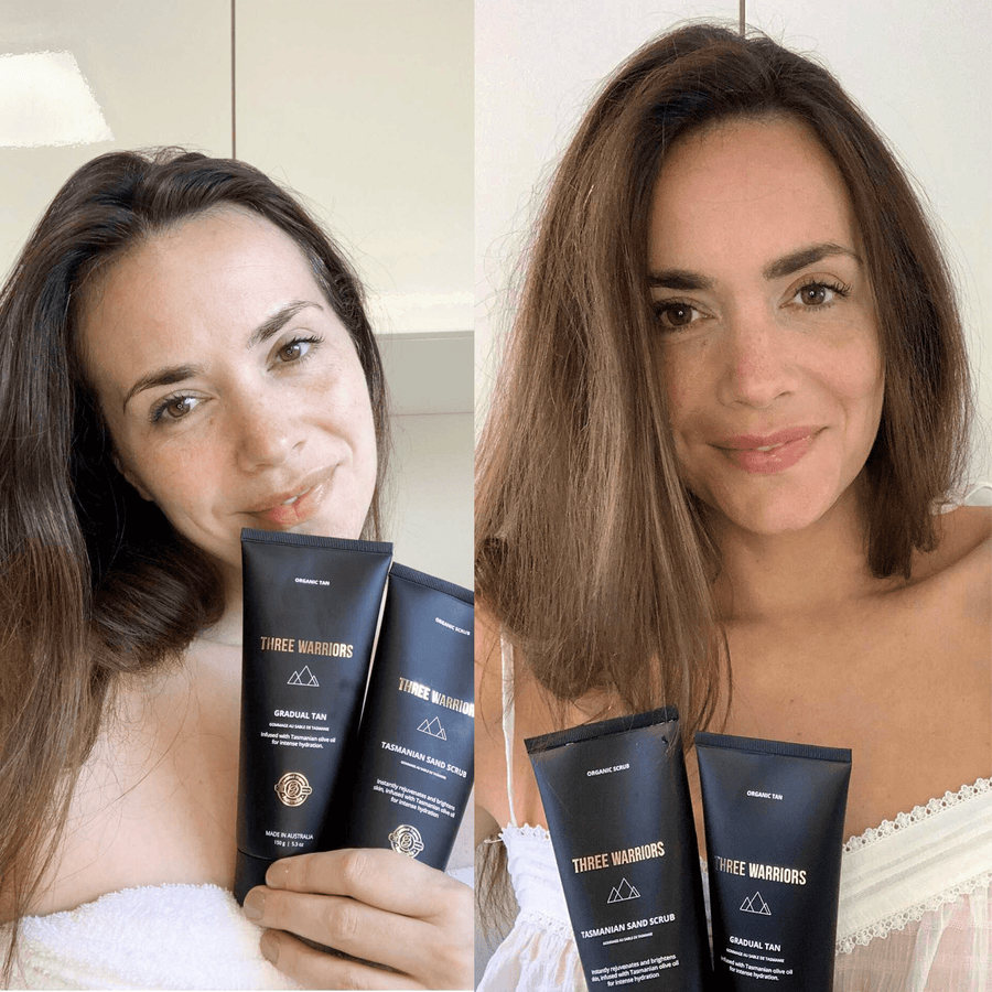 Summer Essentials Pack | Three Warriors | Unlock a sun-soaked vacation glow with this easy three-step routine.
